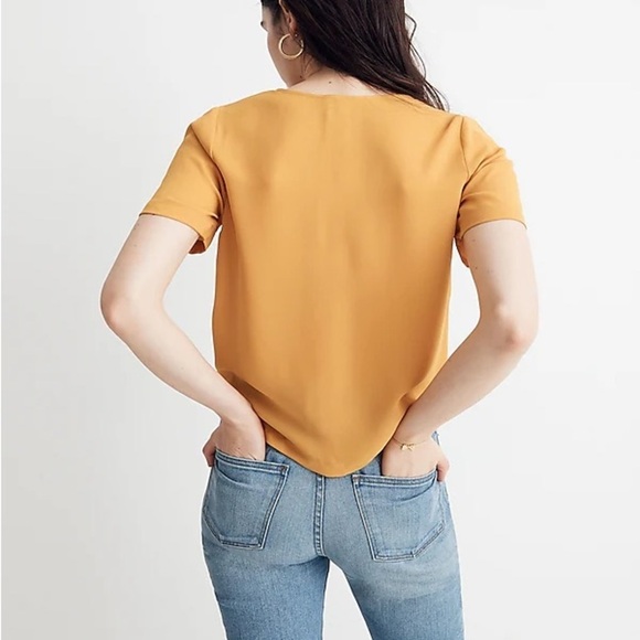 Madewell • Tungsten Glow Yellow Novel Tie Front Blouse - Picture 2 of 11
